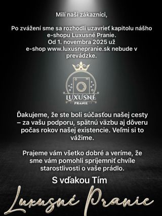 ❣️Niečo sa končí a niečo zas začína❣️ Úprimná vďaka za podporu, dôveru a spätnú väzbu počas rokoch pôsobenia ako eshop. Od...